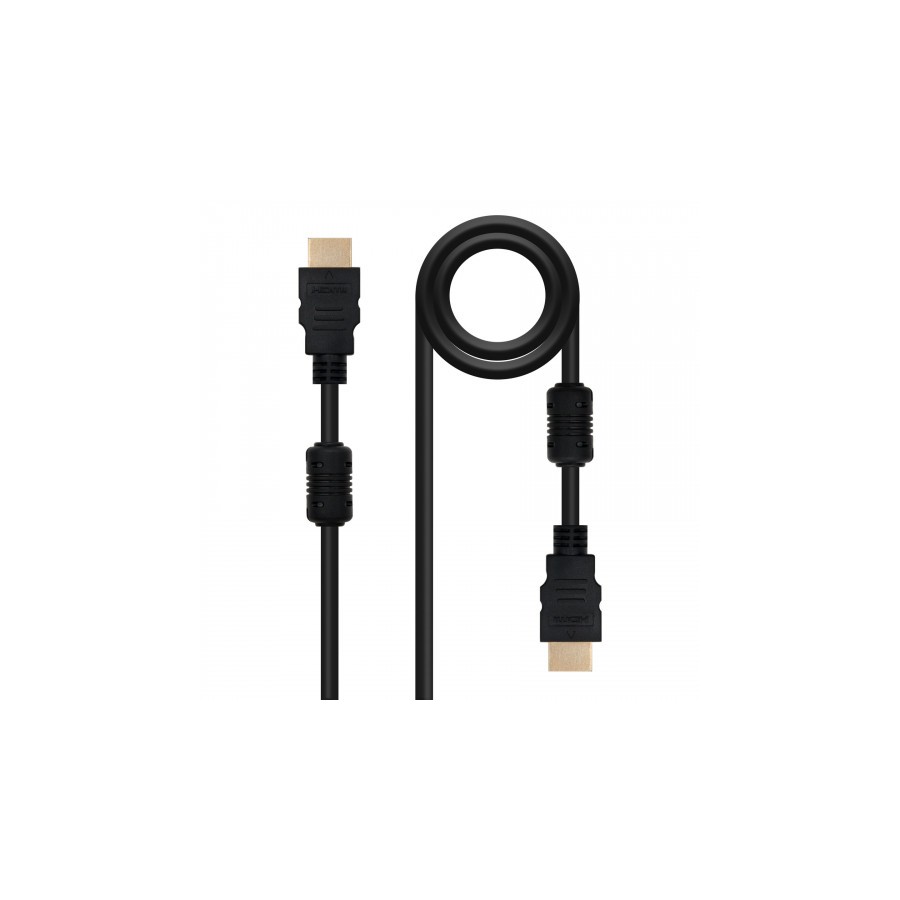 21524-Nanocable CABLE HDMI V1.4 (ALTA VELOCIDAD / HEC) CON FERRITA, A/M-A/M, 10 M 21524-Nanocable CABLE HDMI V1.4 (ALTA VELOCIDAD / HEC) CON FERRITA, A/M-A/M, 10 M