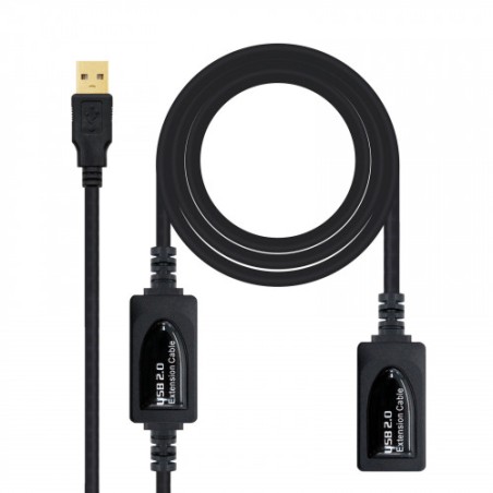 21530-Nanocable CABLE USB 2.0 PROLONGADOR CON AMPLIFICADOR, TIPO A/M-A/H, 10 M