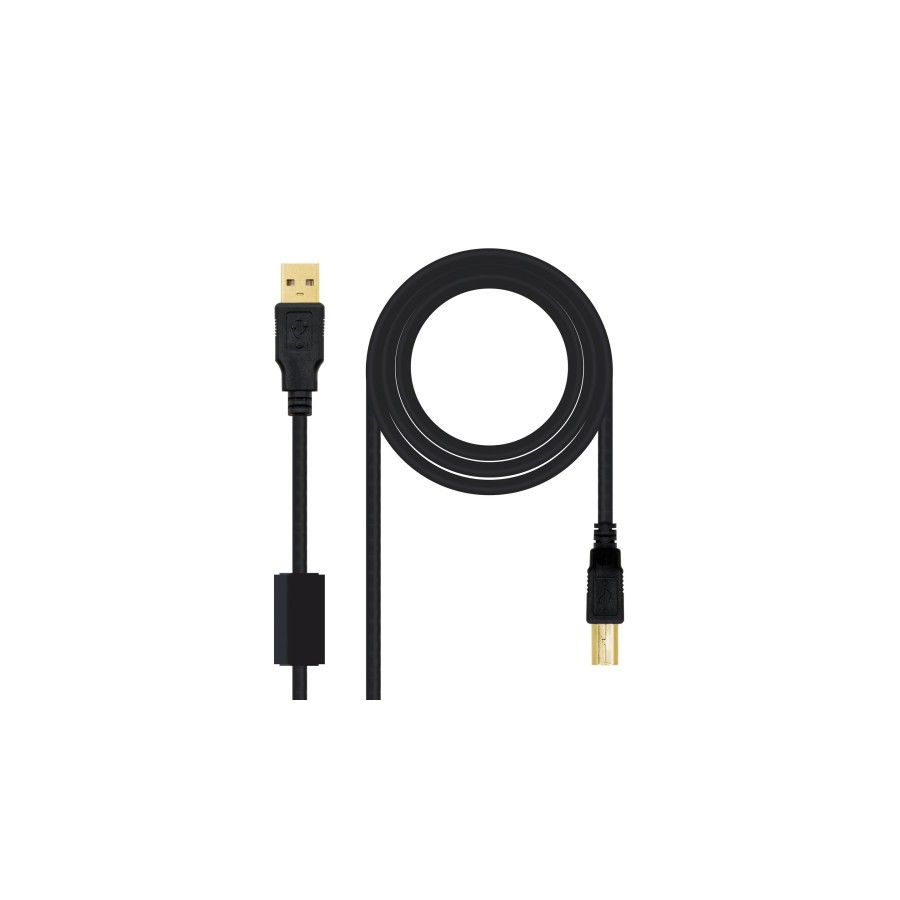 21536-NANOCABLE CABLE USB 2.0 IMPRESORA HQ CON FERRITA, TIPO A/M-B/M, NEGRO, 2.0 M (10.01.1202) 21536-NANOCABLE CABLE USB 2.0 IMPRESORA HQ CON FERRITA, TIPO A/M-B/M, NEGRO, 2.0 M (10.01.1202)