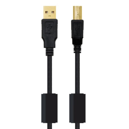 21537-NANOCABLE  CABLE USB 2.0 IMPRESORA HQ CON FERRITA, TIPO A/M-B/M, NEGRO, 2.0 M (10.01.1202)