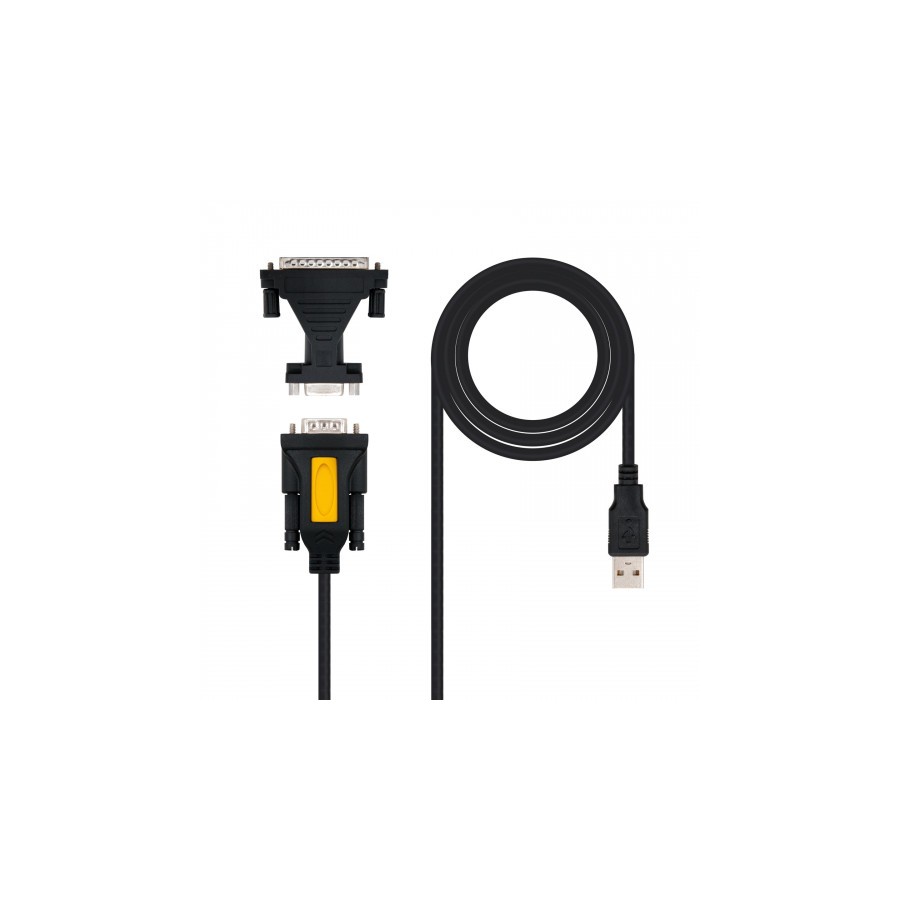 21538-Nanocable CONVERTIDOR USB A SERIE, TIPO A/M-RS232 DB9/M DB25/M, 1,8 M 21538-Nanocable CONVERTIDOR USB A SERIE, TIPO A/M-RS232 DB9/M DB25/M, 1,8 M