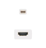 21559-Nanocable CONVERSOR MINI DP A HDMI MINI DP/M-HDMI/H BLANCO 15 CM