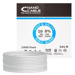 21572-Nanocable CABLE RED RJ45 CAT.5E UTP RIGIDO AWG24, 305 M