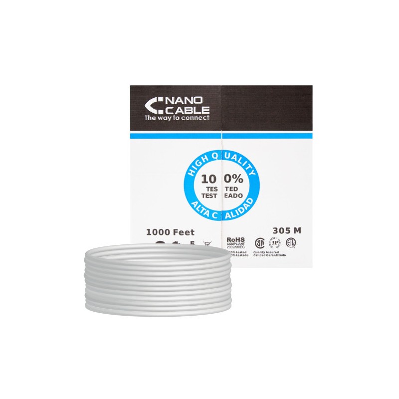 21572-Nanocable CABLE RED RJ45 CAT.5E UTP RIGIDO AWG24, 305 M 21572-Nanocable CABLE RED RJ45 CAT.5E UTP RIGIDO AWG24, 305 M