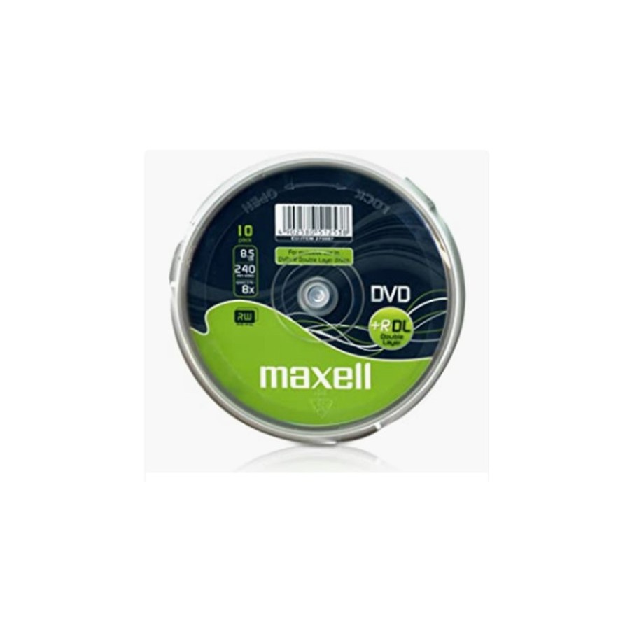 21712-MAXELL DVD 8,5 GB. GRABABLE. DOBLE CAPA. TARRINA 10 UNIDADES. 4X 21712-MAXELL DVD 8,5 GB. GRABABLE. DOBLE CAPA. TARRINA 10 UNIDADES. 4X
