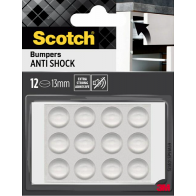 BLISTER 12 TOPES ADHESIVOS ANTIGOLPES 13MM DIAMETRO TRANSPARENTES SP91A59 SCOTCH 7100309740