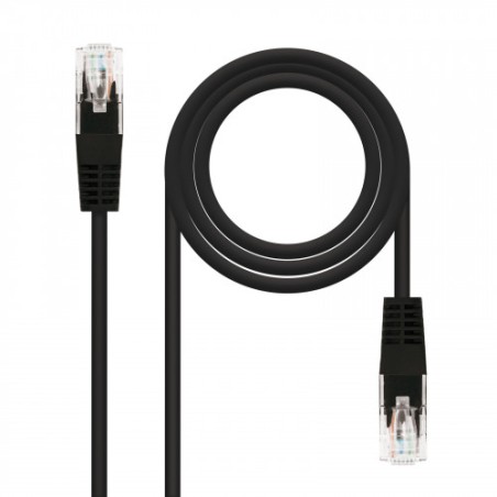 21887-Nanocable CABLE RED LATIGUILLO RJ45 CAT.5E UTP AWG24, NEGRO, 3.0 M