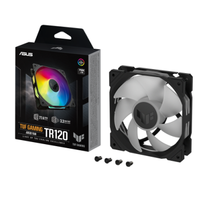 ASUS TUF Gaming TR120 ARGB Fan Single Pack Carcasa del ordenador Ventilador 12 cm Negro