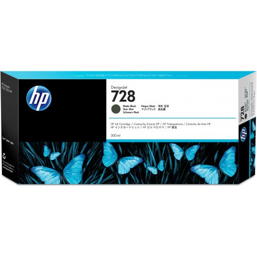 22006-HP Cartucho de tinta DesignJet 728 negro mate de 300 ml