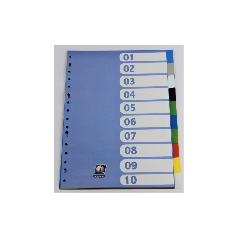 2202-SEPARADOR FORMATO FOLIO PVC MULTITALADRO 10 PESTANAS OPACO IBERPLAS 717OM 2202-SEPARADOR FORMATO FOLIO PVC MULTITALADRO 10 PESTANAS OPACO IBERPLAS 717OM