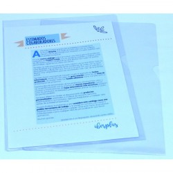 2205-CAJA 30 DOSSIER FORMATO FOLIO  "L" C/UNERO PVC CRISTAL 300 MICRAS IBERPLAS 25730