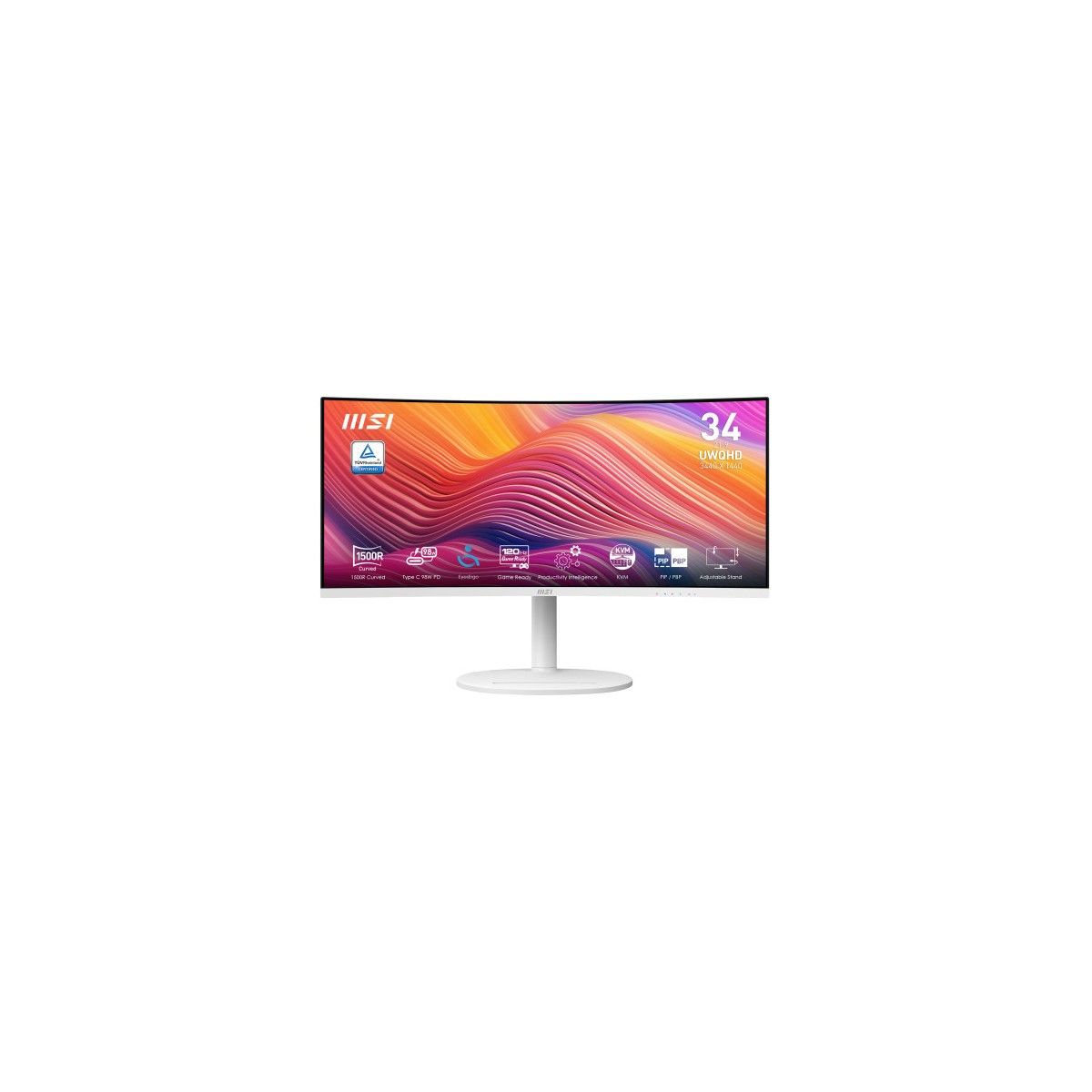 MSI Modern MD342CQPW pantalla para PC 864 cm 34 3440 x 1440 Pixeles UltraWide Quad HD Blanco