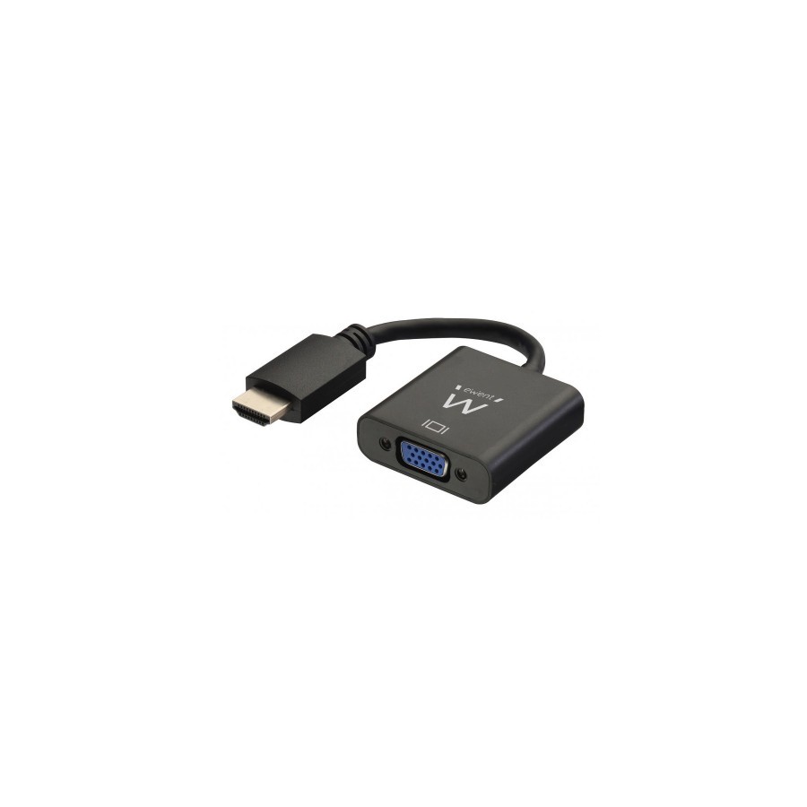 22145-Ewent EW9864 adaptador de cable de video 0,2 m HDMI VGA, 3.5mm Negro 22145-Ewent EW9864 adaptador de cable de video 0,2 m HDMI VGA, 3.5mm Negro