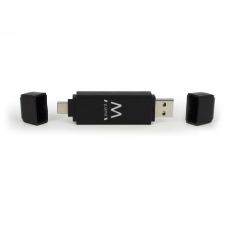 22166-Ewent EW1075 lector de tarjeta USB 3.2 Gen 1 (3.1 Gen 1) Type-A/Type-C Negro