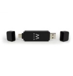 22166-Ewent EW1075 lector de tarjeta USB 3.2 Gen 1 (3.1 Gen 1) Type-A/Type-C Negro