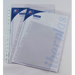2222-CAJA 100 FUNDAS FORMATO CUARTO PVC CRISTAL EXTRA 100 MICRAS MULTITALADRO IBERPLAS 201100