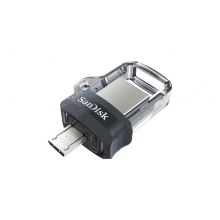 22262-Sandisk Ultra Dual m3.0 unidad flash USB 32 GB USB Type-A / Micro-USB 3.2 Gen 1 (3.1 Gen 1) Negro, Plata, Transpar