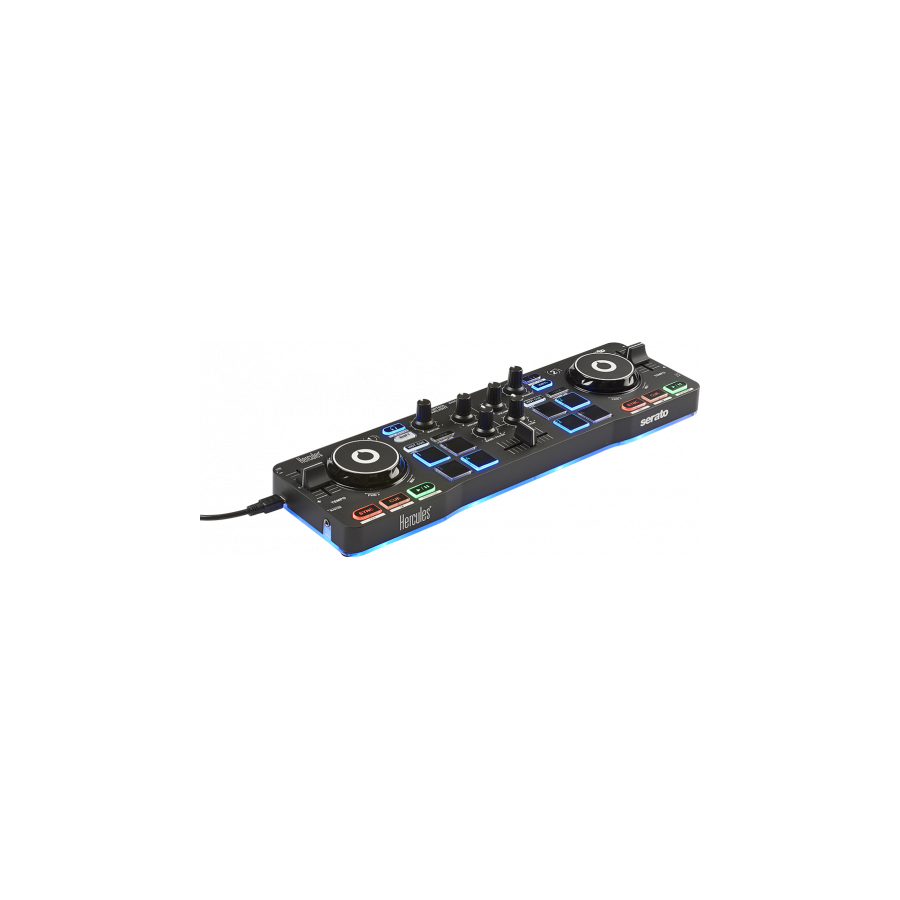 22397-Hercules Starlight Mesa de mezclas con opcion de realizar scratch conectando un CDJ 2 canales Negro 22397-Hercules Starlight Mesa de mezclas con opcion de realizar scratch conectando un CDJ 2 canales Negro