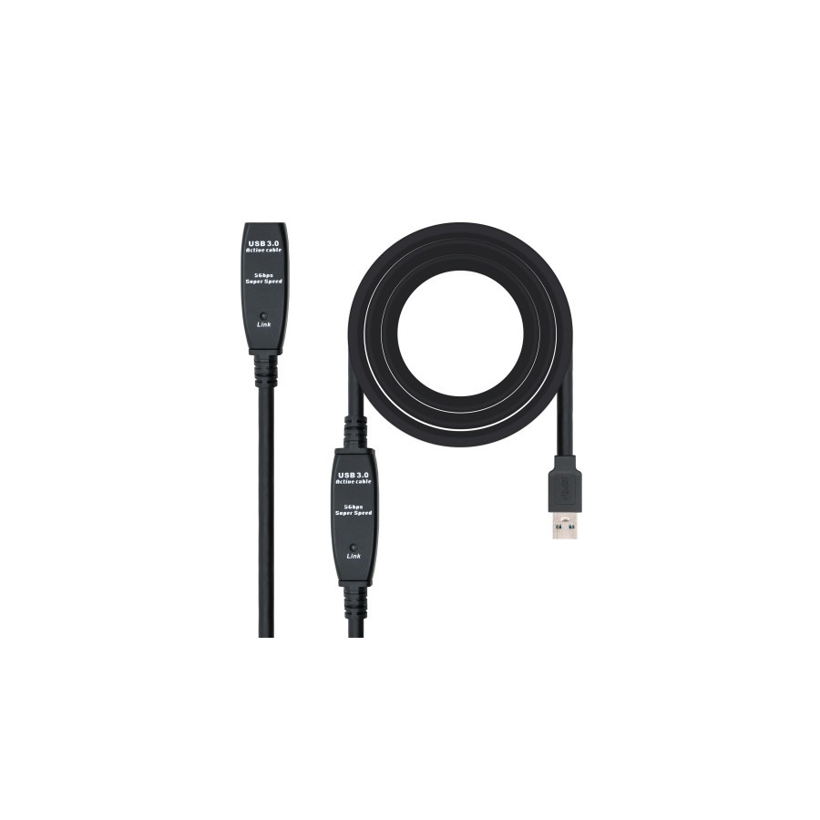 22492-Nanocable Cable USB 3.0 prolongador con amplificador, tipo A/M-A/H, 10m 22492-Nanocable Cable USB 3.0 prolongador con amplificador, tipo A/M-A/H, 10m