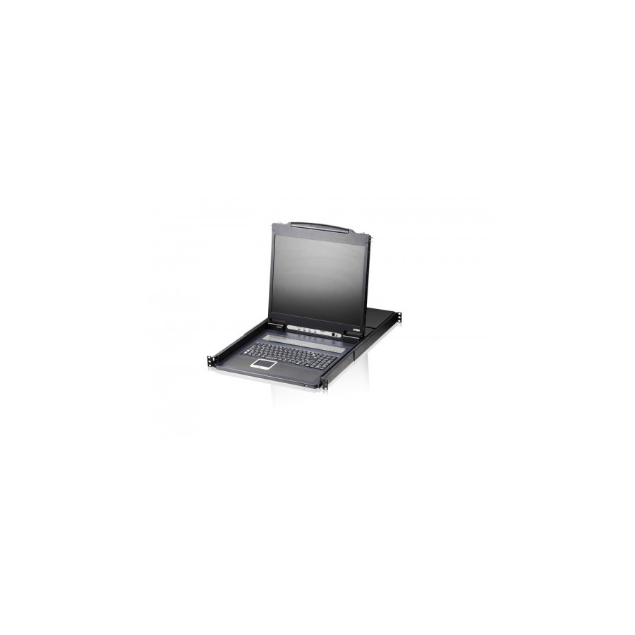 22626-Aten Consola LCD single rail con switch KVM integrado VGA PS/2-USB de 8 puertos 22626-Aten Consola LCD single rail con switch KVM integrado VGA PS/2-USB de 8 puertos