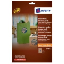 2267-PAQUETE 20 HOJAS ETIQUETAS PARA PRODUCTOS EN PAPEL KRAFT, EFECTO CARTON-IMPRESORAS LASER/LASER DE COLOR/ INYECCION