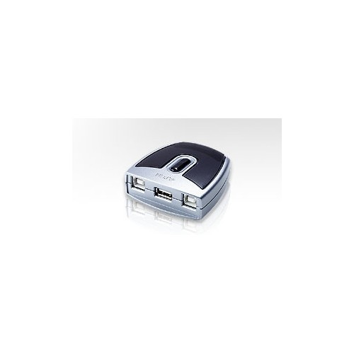22673-Aten 2-Port USB 2.0 Peripheral Switch 480 Mbit/s Negro, Plata