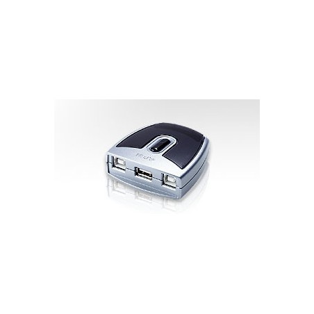 22673-Aten 2-Port USB 2.0 Peripheral Switch 480 Mbit/s Negro, Plata