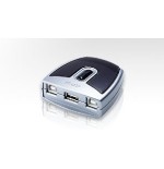 22673-Aten 2-Port USB 2.0 Peripheral Switch 480 Mbit/s Negro, Plata