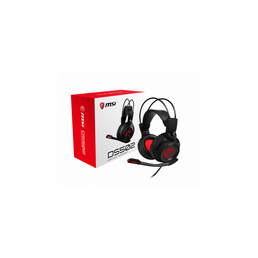 22708-MSI DS502 Auriculares Diadema Negro, Rojo 22708-MSI DS502 Auriculares Diadema Negro, Rojo