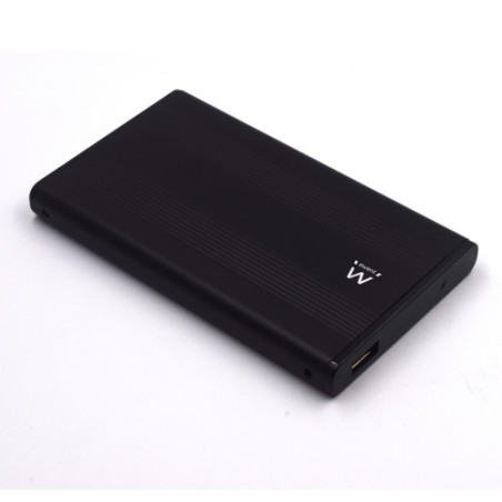 22716-Ewent EW7041 caja para disco duro externo Aluminio, Negro 2.5" USB con suministro de corriente