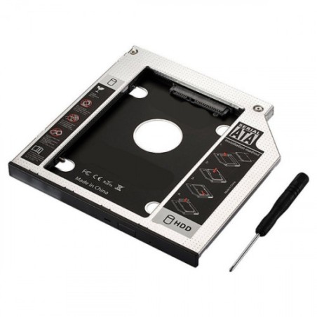 22719-Ewent EW7003 funda para disco duro externo Acrilonitrilo butadieno estireno (ABS), Aluminio Negro, Blanco