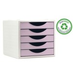 22818-MODULO ECOGREEN 100% RECICLADO Y RECICLABLE 5 CAJONES ROSA PASTEL 340X270X260 MM ARCHIVO 2000 4005 RS PS