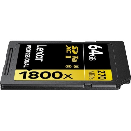 22931-LEXAR 64GB PROFESSIONAL 1800X SDXC UHS-II CARDS,  UP TO 280MB/S READ 210MB/S WRITE C10 V60 U3