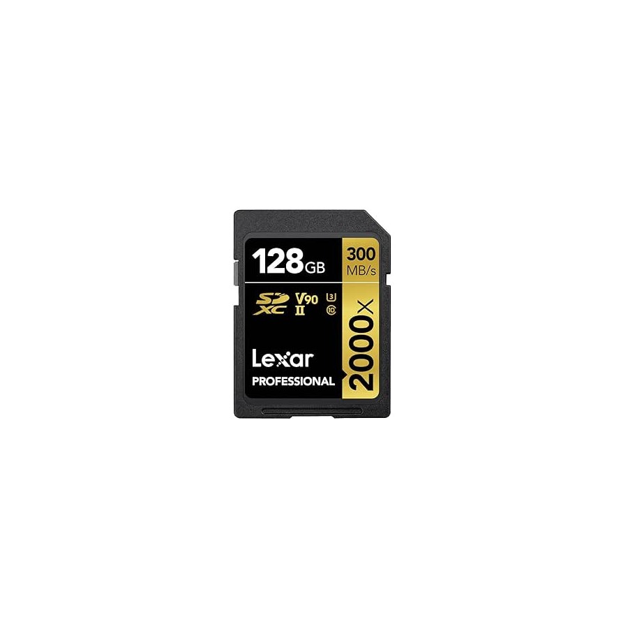 22934-LEXAR 128GB PROFESSIONAL 2000X SDXC UHS-II CARDS, UP TO 300MB/S READ 260MB/S WRITE C10 V90 U3 22934-LEXAR 128GB PROFESSIONAL 2000X SDXC UHS-II CARDS, UP TO 300MB/S READ 260MB/S WRITE C10 V90 U3