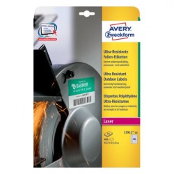 2294-PAQUETE 10 HOJAS ETIQUETAS MUY RESISTENTES DE POLIETILENO FLEXIBLE-45,7 X 21,2 MM AVERY L7911-10