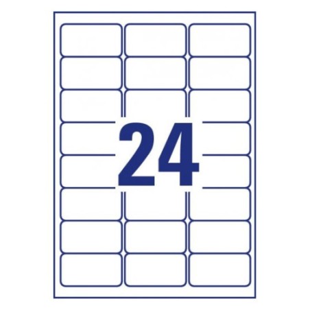 2299-PAQUETE 8 HOJAS ETIQUETAS DE POLIESTER BLANCO PARA IMPRESORAS LASER 63,5X33,9 MM AVERY L4773-8