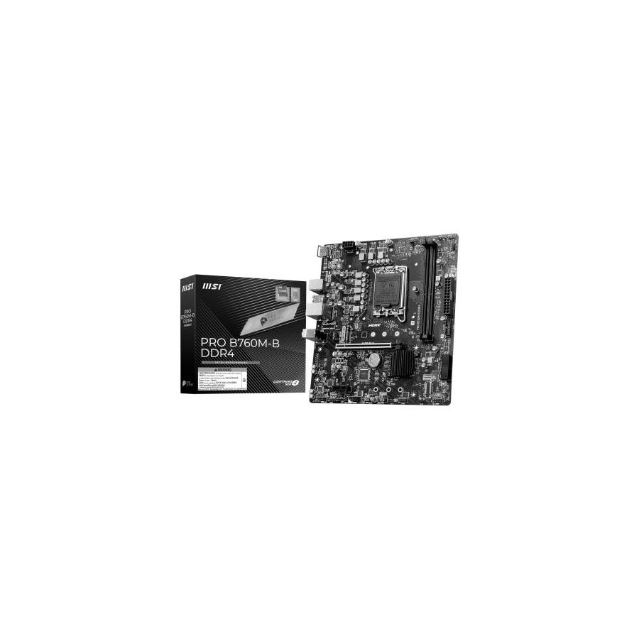 23073-PLACA MSI PRO B760M-B DDR4,INTEL,1700,B760,2DDR4,128GB,HDMI,4SATA+1M.2,4USB3.2,GBLAN,MATX 23073-PLACA MSI PRO B760M-B DDR4,INTEL,1700,B760,2DDR4,128GB,HDMI,4SATA+1M.2,4USB3.2,GBLAN,MATX