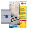 2310-PAQUETE 20 HOJAS ETIQUETAS PLATEADAS DE POLIESTER-IMPRESORAS LASER-96X50,8 MM AVERY L6012-20