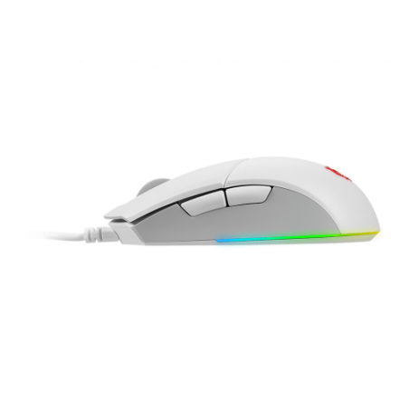 23169-MSI CLUTCH GM11 WHITE raton Ambidextro USB tipo A Optico 5000 DPI
