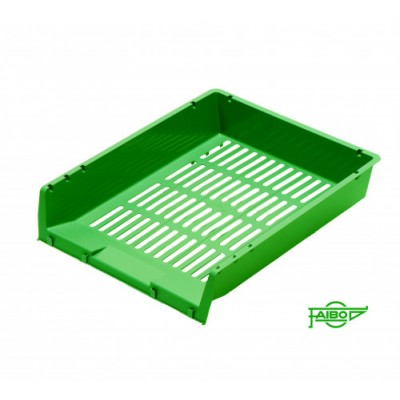 BANDEJA APILABLE DE PLASTICO 340X275X65 MM COLOR VERDE FAIBO 90 04