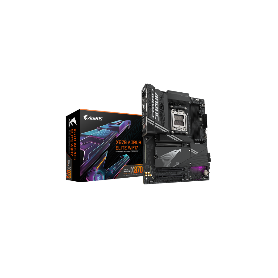 23321-GIGABYTE Placa base X870 A ELITE WIFI7 - Compatible con CPUs AMD Ryzen 9000, VRM de 16+2+2 fases, hasta 8000MHz DD 23321-GIGABYTE Placa base X870 A ELITE WIFI7 - Compatible con CPUs AMD Ryzen 9000, VRM de 16+2+2 fases, hasta 8000MHz DD