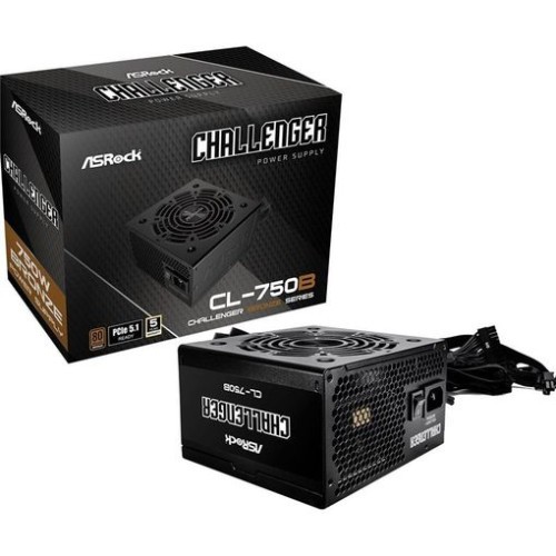 23356-FUENTE ALIMENTACION ASROCK CL-750B,PSU,750W,80 PLUS BRONZE,120MM,ACTIVE PFC,PCI-E 5.1 (12+4pin)x1,PCI-E (6+2 pin)x