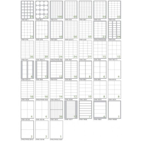 2346-CAJA 100 HOJAS ETIQUETAS BLANCAS SIN MARGENES-LASER/LASER DE COLOR/INYECCION DE TINTA/FOTOCOPIADORAS-70X37 MM TICO