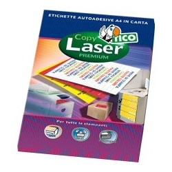 2372-CAJA 70 HOJAS ETIQUETAS AMARILLO FLUORESCENTE CON MARGENES-LASER/INYECCION DE TINTA/FOTOCOPIADORAS-70X36 MM TICO LP