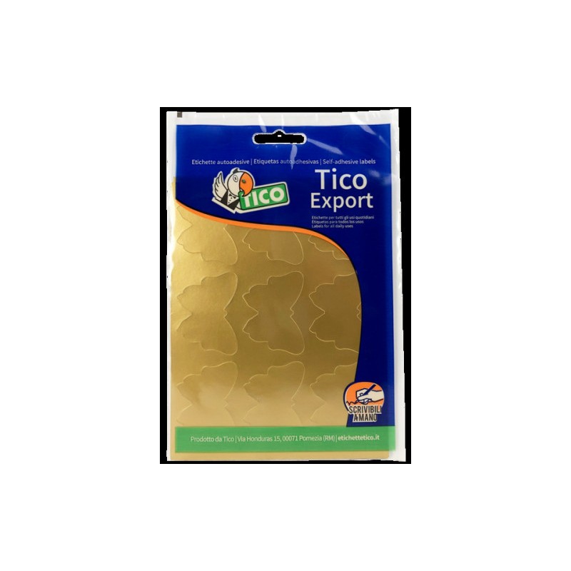 2390-PAQUETE 10 HOJAS ETIQUETAS SATINADAS ORO 48X36 MM TICO E-GL-4836