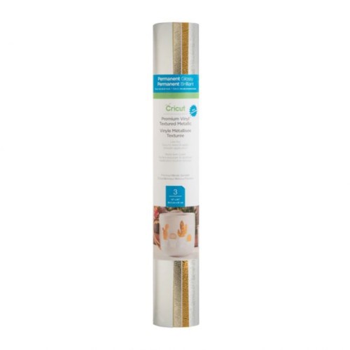 23967-Cricut Textured Metallic Sampler, Precious Metals - Permanent Lamina de vinilo de transferencia termica 3 hojas