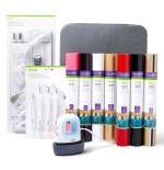 24337-Cricut EasyPress Mini, Zen Blue + Everything Iron -On Bundle Azul, Blanco