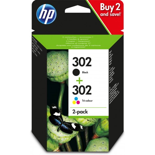 24392-HP 302 CARTUCHO DE TINTA NEGRO+TRICOLOR HP302