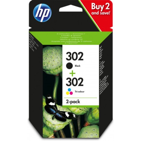 24392-HP 302 CARTUCHO DE TINTA NEGRO+TRICOLOR HP302