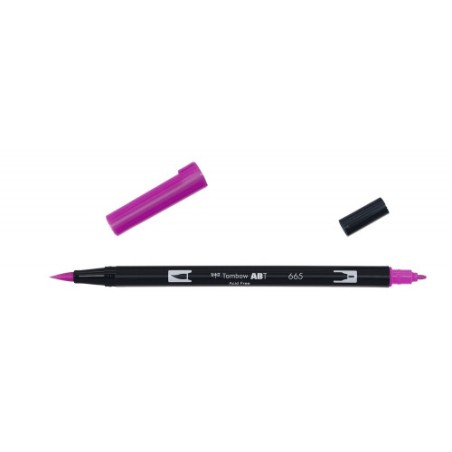 2440-ROTULADOR DOBLE PUNTA PINCEL COLOR PURPLE TOMBOW ABT-665